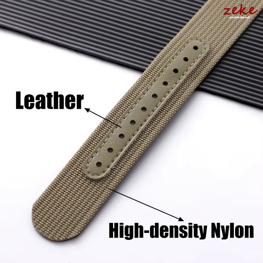 Crazyband Uhrenarmband Nylon, 20mm, Silber, Unisex - Bild 2