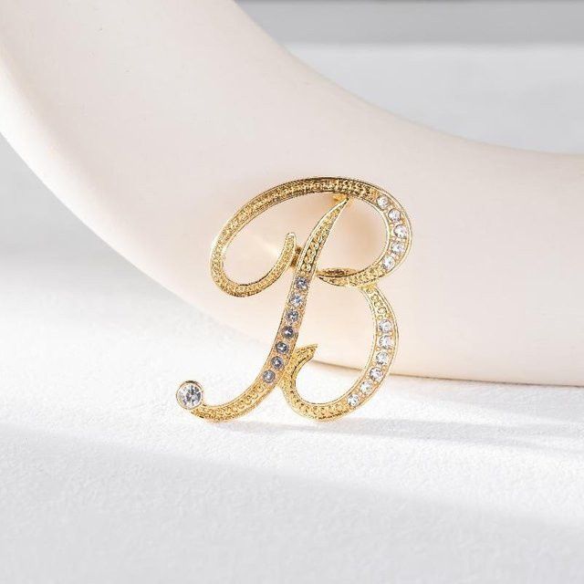 Brosche Damen, Kristall, Gold, Metall - Bild 1