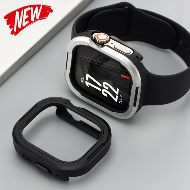 CAOWTAN Uhrenarmband TPU+Metall-Gehäuse, Silber, Unisex - Bild 1