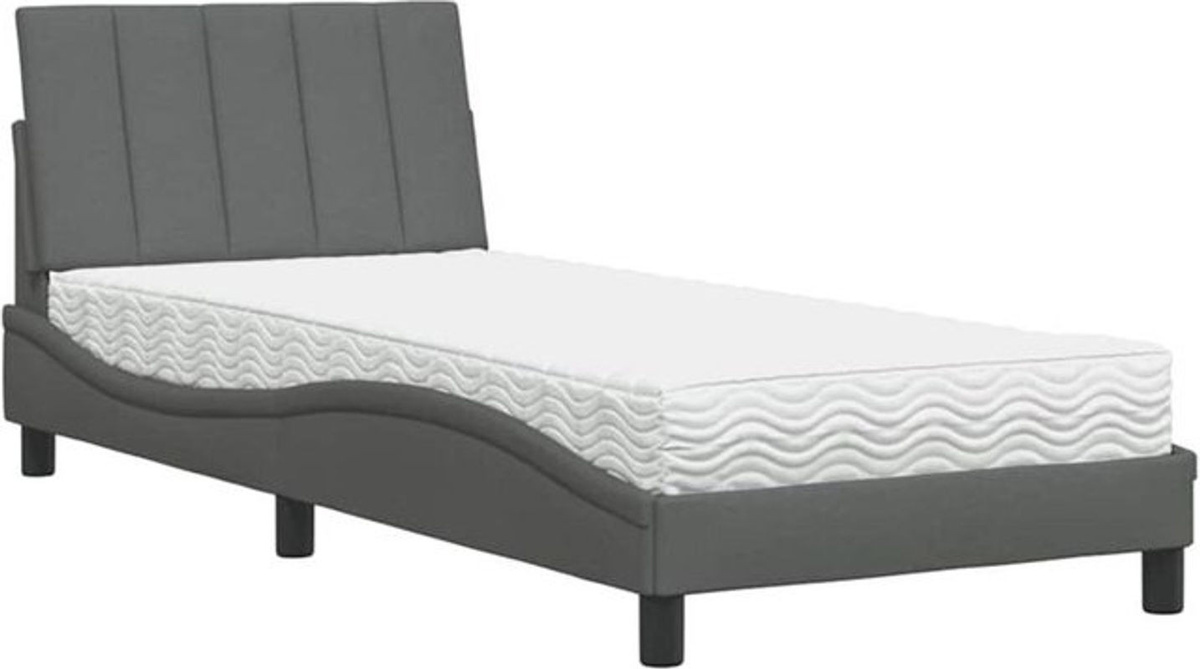 Polsterbett Hanko mit Matratze von Vidaxl in Dunkelgrau aus Stoff, B/T: 90 x 200 cm - Bild 1