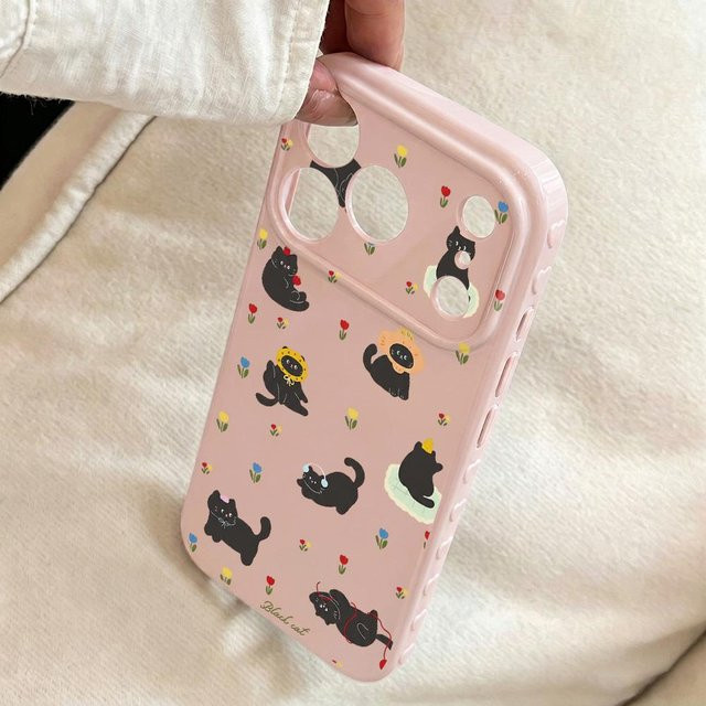 AKABEILA Handyhülle mit Liebesherz und niedlicher Katze für Samsung Galaxy A56 5G A55 A54 A36 A37 A26 A17 A16 A15 A07 A06 A05 in Pink aus weichem Silikon - Bild 1
