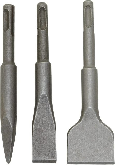 LUX-TOOLS Meißel-Set SDS-Plus 3-teilig aus Stahl in Grau - Bild 1