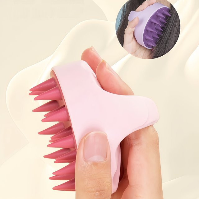 Manuelle Kopfhaut-Massagebürste mit Silikon, Unisex - Bild 1