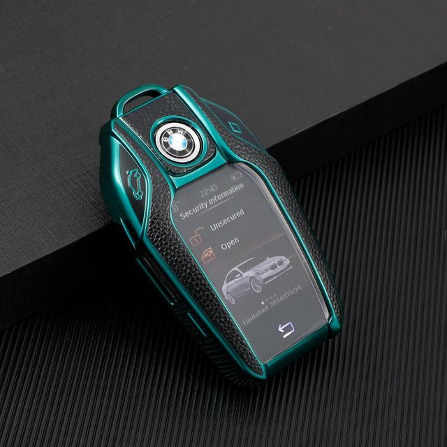 Schutzhülle für BMW Auto Smart Key Case in Grün für 5er, 7er, X3, X5 und weitere Modelle - Bild 1