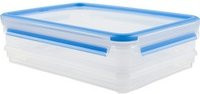 Emsa CLIP & CLOSE Aufschnittbox-System, 3-teilig, transparent/blau, 1,65 l + 1,0 l - Bild 1
