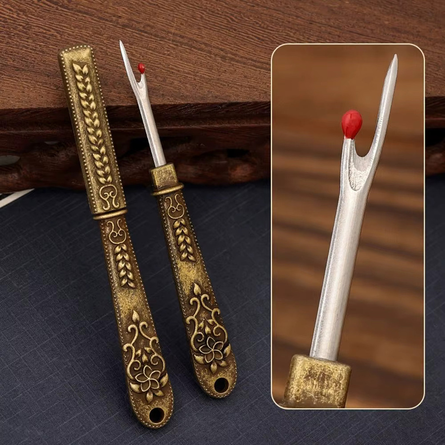 Multifunktionaler Nahttrenner aus Metall in Gold für Handarbeiten, Nähen und Stickerei - Bild 2