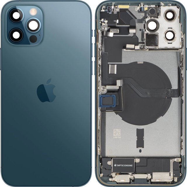 Apple iPhone 12 Pro Akkudeckel mit Mittelgehäuse in Pacific Blue - Bild 1