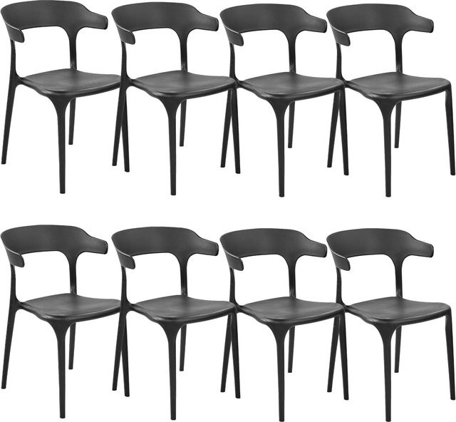 Beliani Esszimmerstuhl modern in Schwarz matt B: 49 cm, T: 50 cm, H: 76 cm - Bild 1