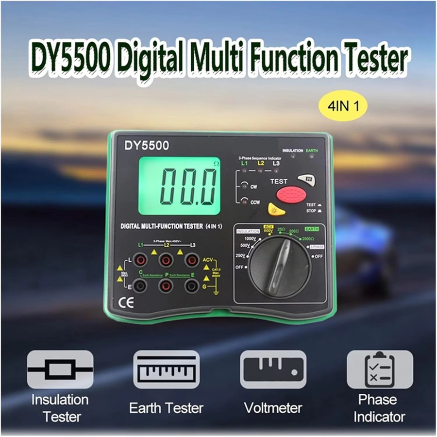 DUOYI DY5500 Multifunktions-Voltmeter mit Widerstands-, Isolations- und Erdungsmessung sowie Phasenanzeige für die Kfz-Diagnose - Bild 2
