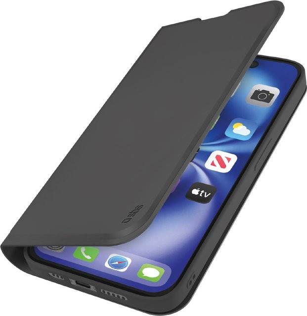 Apple Klapphülle mit Ständer und Soft-Touch-Oberfläche für das iPhone 16E in Schwarz - Bild 1
