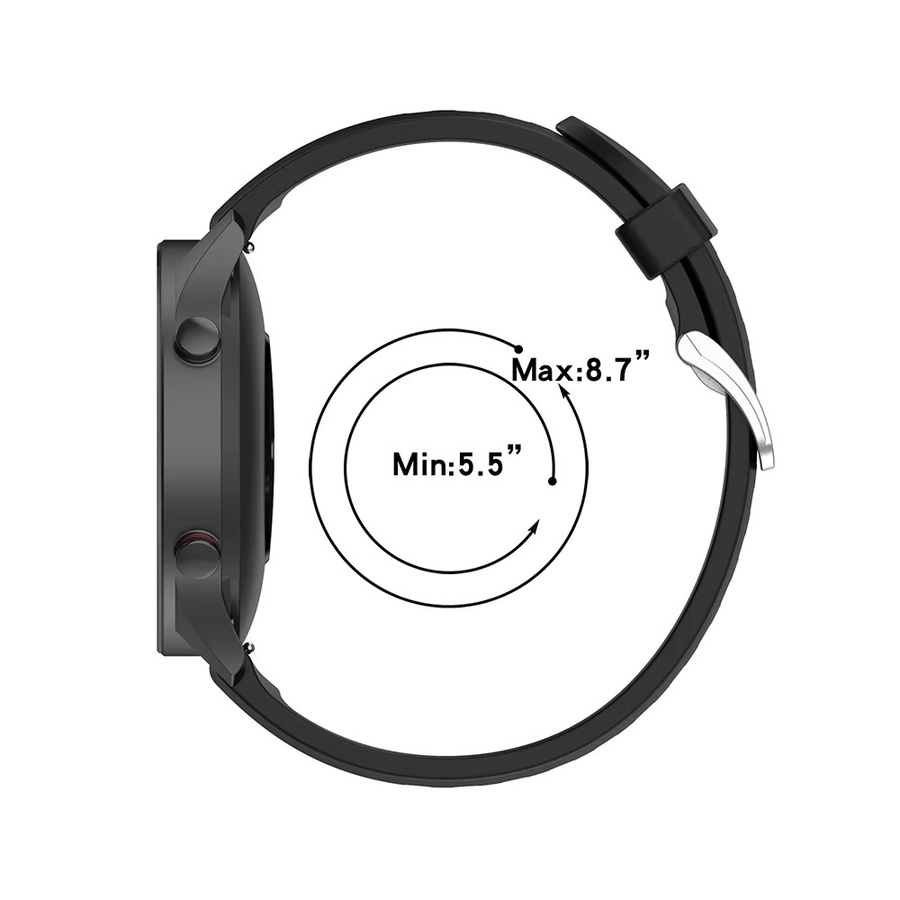 LENNIK Uhrenarmband Silikon, 22 mm, Schwarz, Unisex - Bild 3