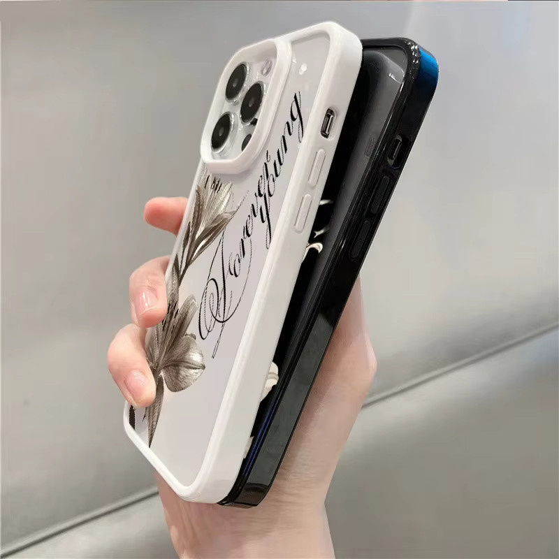 GEUMXL Stoßfeste Handyhülle mit elegantem Lilien-Blumenmuster für iPhone 11 bis iPhone 17 Pro Max und Air in Vintage-Optik - Bild 1