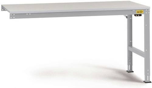 Manuflex LU6093.9006 ESD Universal Anbautisch mit Kautschukplatte in Silber und Grau, B/T/H: 175 x 100 x 76-87 cm - Bild 1