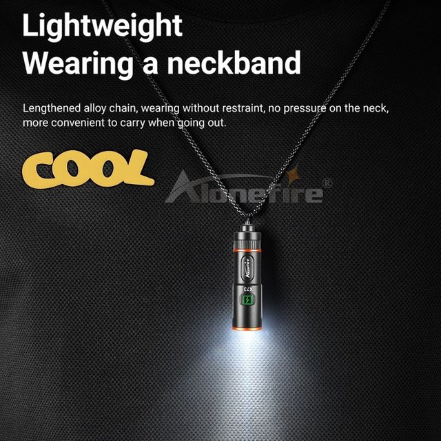 Alonefire EDC Mini LED Schlüsselanhänger Taschenlampe aus Aluminium mit wiederaufladbarem Akku für Camping, Reise und Notbeleuchtung - Bild 1