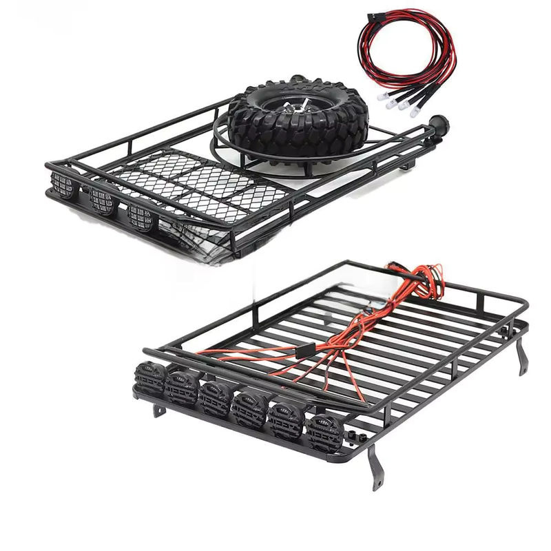 AJRC Metall-Dachgepäckträger mit 4 LED-Leuchten 1:10 Schwarz - Bild 5
