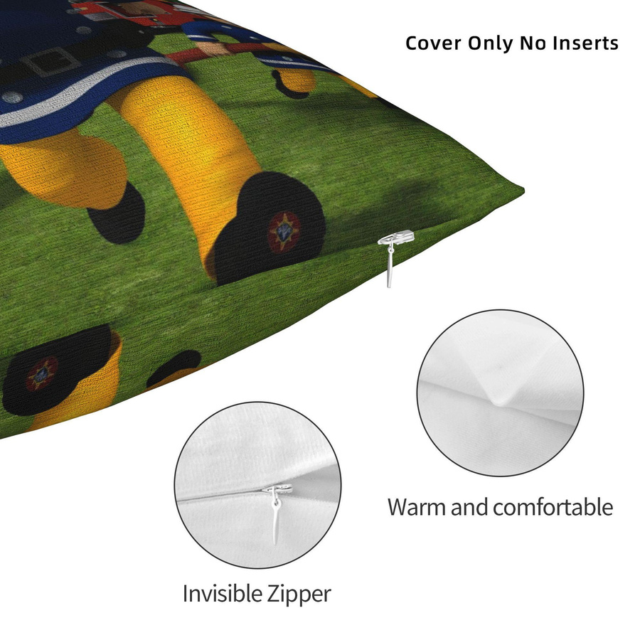 BNYNGFN Home Feuerwehrmann Sam Quadratische Kissenhülle aus Polyester in Multicolour, Breite: 40,64 cm, Breite: 40,64 cm, Höhe: 40,64 cm - Bild 4