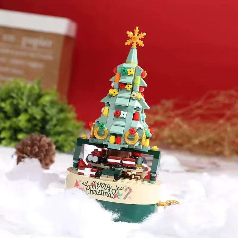 JAKI Weihnachten Spieluhr Desktop Ornament, Bausteine Baum Modell, Montage Spielzeug - Bild 2