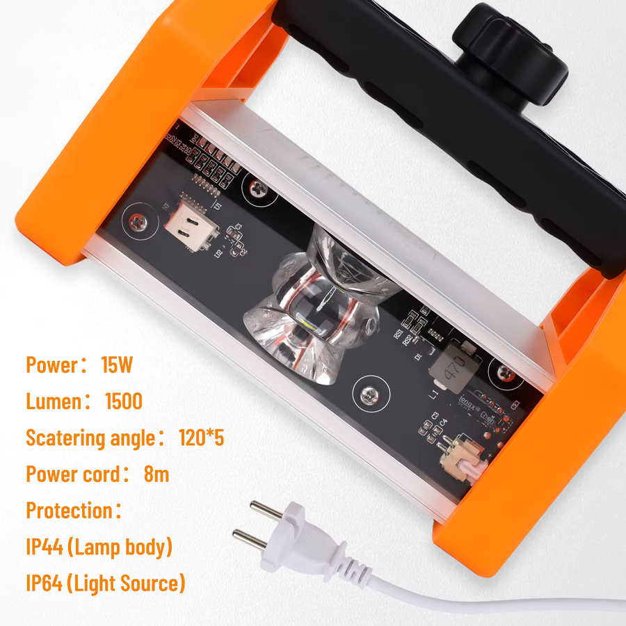 Podofo LED Wandleuchte mit 1500 Lumen und 155 Grad Abstrahlwinkel in Transparent/Orange - Bild 7