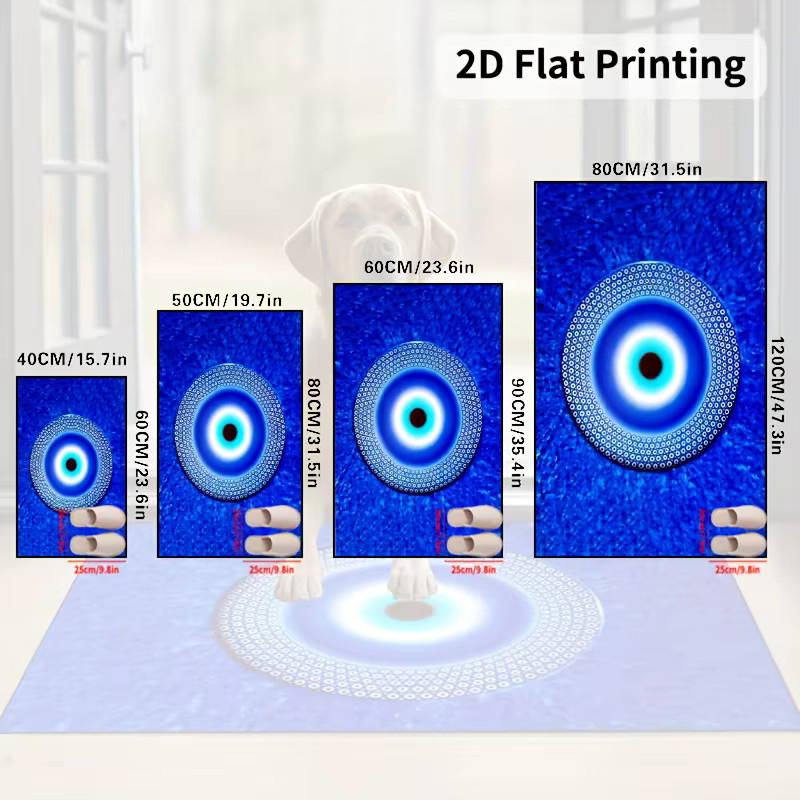 VIKAMA Fußmatte All-Seeing Eye in Blau, rutschfeste Boho-Eingangsmatte für Flur und Badezimmer, B/T: 60 x 40 cm - Bild 5