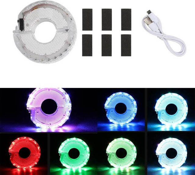 Wiederaufladbare LED-Fahrradspeichenlichter von kbxlife in Multicolor mit 7 Farben und 15 Modi zur Sicherheitswarnung - Bild 1