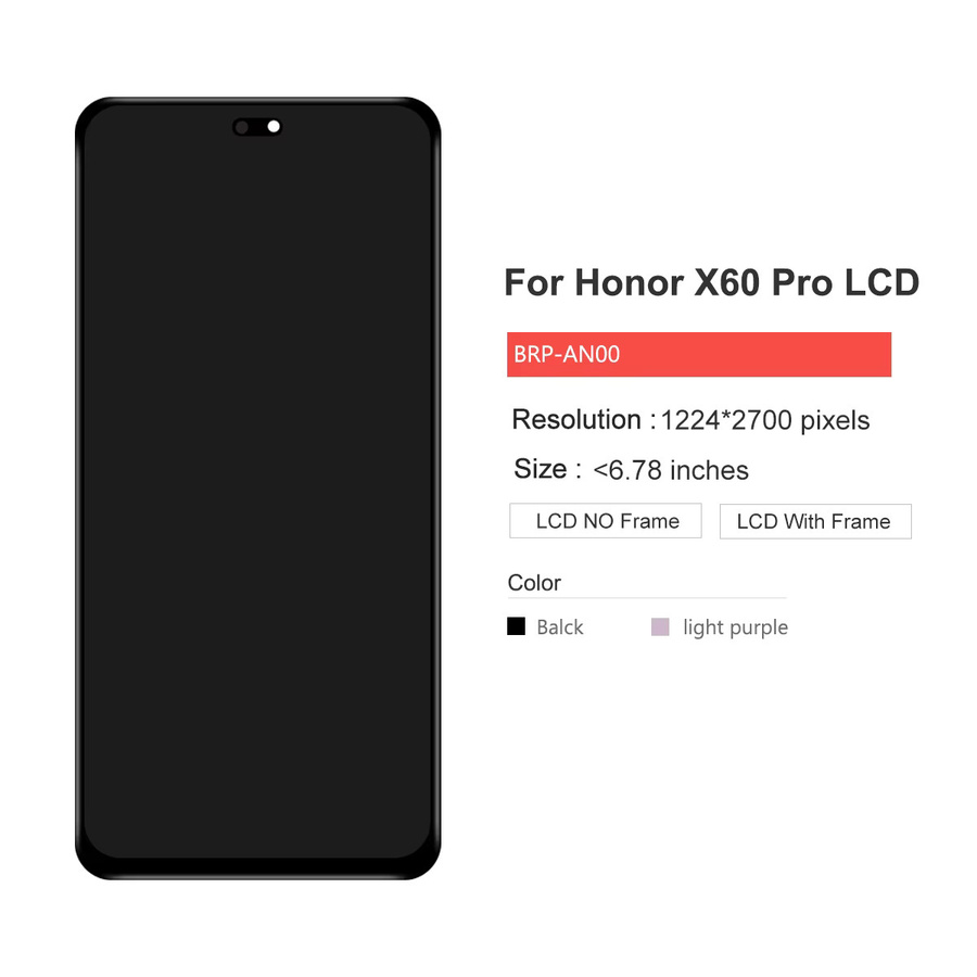 Honor LCD-Display Touchscreen-Digitizer Ersatz in Schwarz für Honor X9C Magic7 Lite BRP-NX1 und Honor X60 Pro BRP-AN00 - Bild 2
