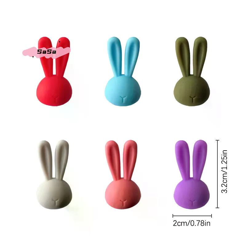 YOWEI 6er-Set Cartoon 3D Hasenohr Weinglasmarker in Multicolor als Glas-Identifikator für Rotwein- und Champagnergläser - Bild 4