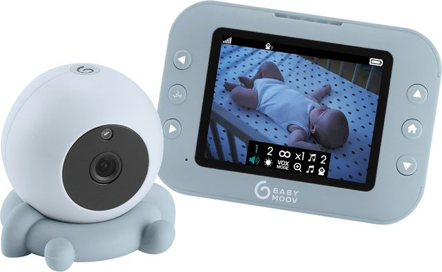 Babymoov Babyphone YOO Roll mit Kamera, Nachtsicht und Gegensprechfunktion in Blau - Bild 1