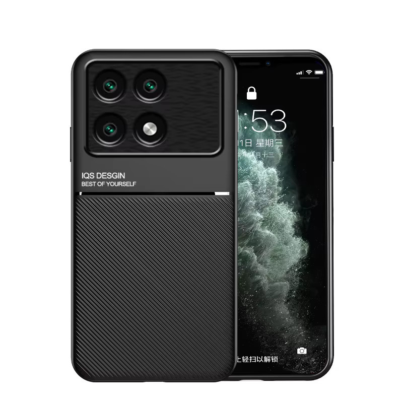 Clucy Magnetische Schutzhülle mit Ledertextur für Mi POCO X6, X7 Pro, F6 Pro und M6 Pro in Schwarz oder Rot - Bild 4