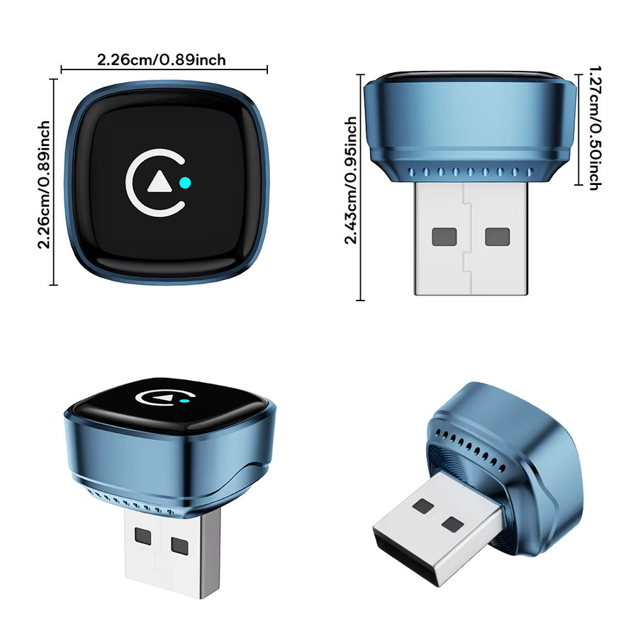 FLIXIVI 2-in-1 Wireless CarPlay und Android Auto Adapter USB Dongle Smart Mini Box in Blau für Toyota Nissan Honda Ford - Bild 2