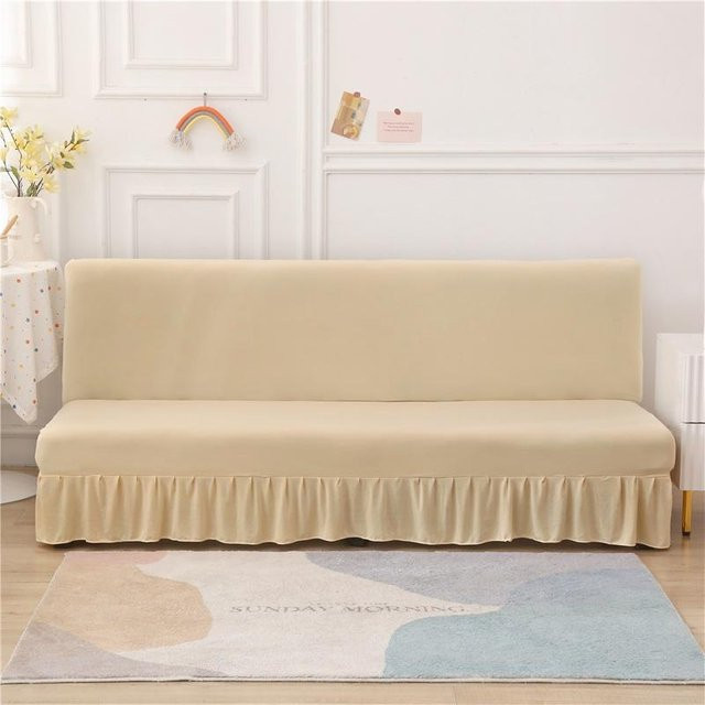 Yiran bag Elastischer Sofabezug mit Volant ohne Armlehnen in Beige - Bild 1