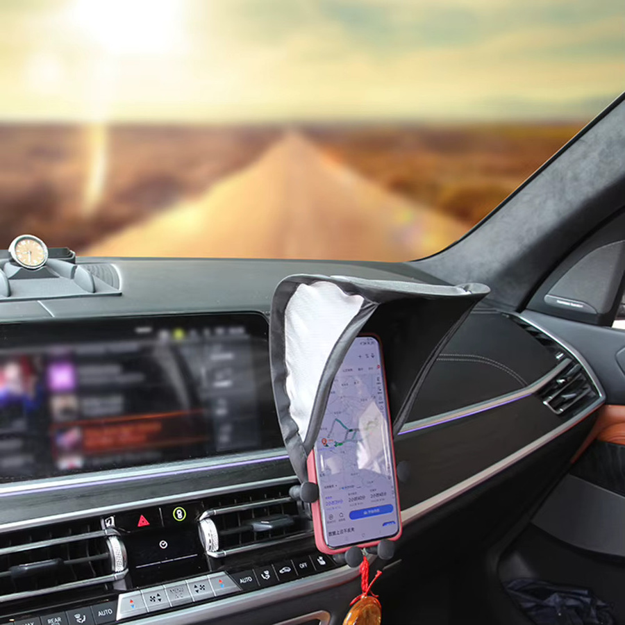 NIGHTKIST Handy-Sonnenschirm als Sonnenschutz für dein Smartphone im Auto oder Motorrad, Farben: Silber und Schwarz - Bild 3