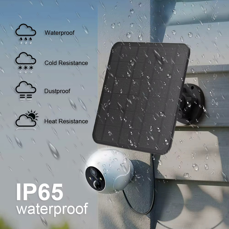 APWIKOGER Solarpanel 20W mit USB und USB-C Anschlüssen, wasserdichtes Outdoor Solarzellen Ladegerät in Schwarz für Überwachungskameras und Heimbeleuchtungssysteme - Bild 3
