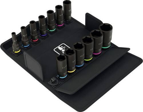 Wera Impaktor Deep Imperial Set 8790 B Außen-Sechskant Steckschlüsseleinsätze in Schwarz - Bild 1