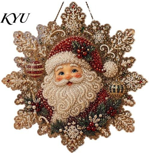 LAIZHANGLIBA DIY Perlenmalerei Set Schneeflocken Sonnenfänger Hängendes Ornament in Mehrfarbig, Durchmesser: 20 cm - Bild 1