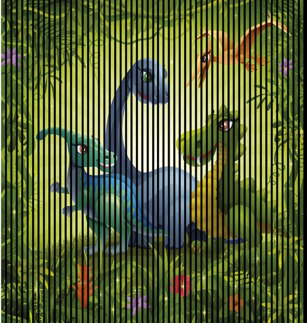 FN Acustico Akustikplatte Dinos in Bunt mit modernem Design aus PET und MDF, selbstklebend, H x B x T: 2.400 x 2.253 x 19 mm - Bild 1