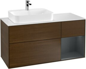 V&B Waschtischunterschrank Finion in Walnuss, B/T/H: 120 x 50,1 x 50,1 cm - Bild 1