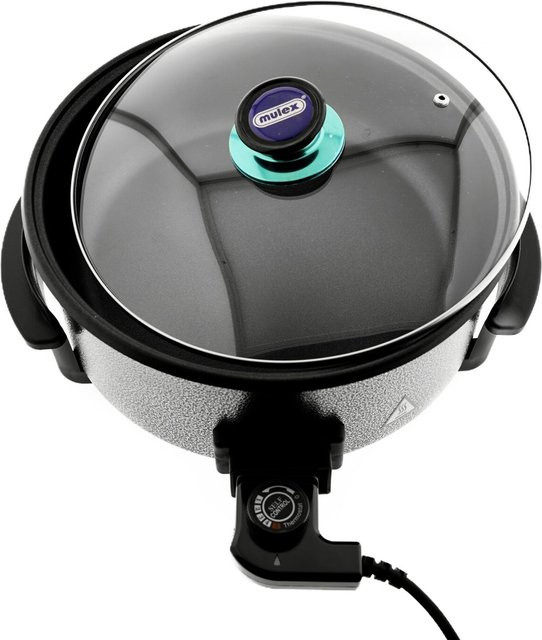 Mulex Pizza Pan Multifunktionspfanne mit 1500W Grillfunktion und Antihaftbeschichtung in Silber - Bild 1