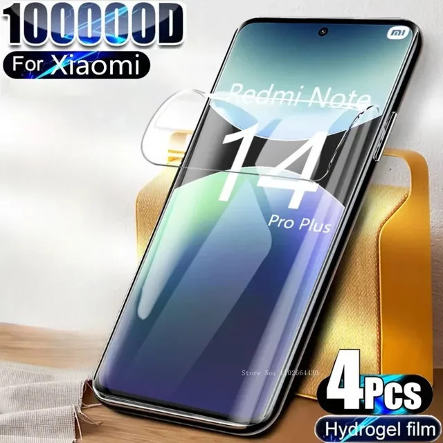 4er Pack Hydrogel Display Schutzfolien für Xiaomi Redmi Note Serie, transparent - Bild 1