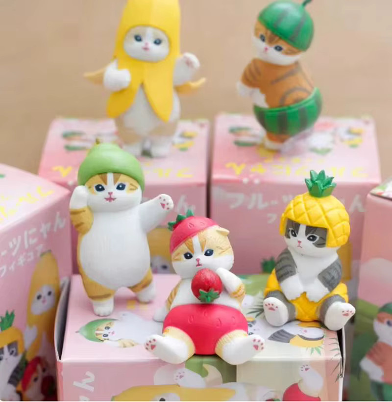 Mofusand Shark Cat Fruit And Bee Serie Blindbox, Mini-Actionfiguren - Bild 3