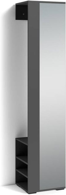 Hochschrank BEN byLIVING Anthrazit mit Spiegel, Breite: 40 cm, Höhe: 184 cm, Tiefe: 35 cm - Bild 1