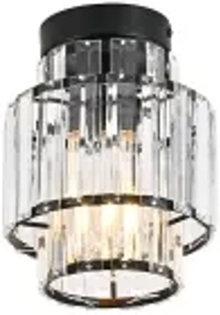 NETTLIFE Deckenleuchte aus Eisen und Glas in Schwarz mit transparentem Design, modern und mit E27 Fassung - Bild 1