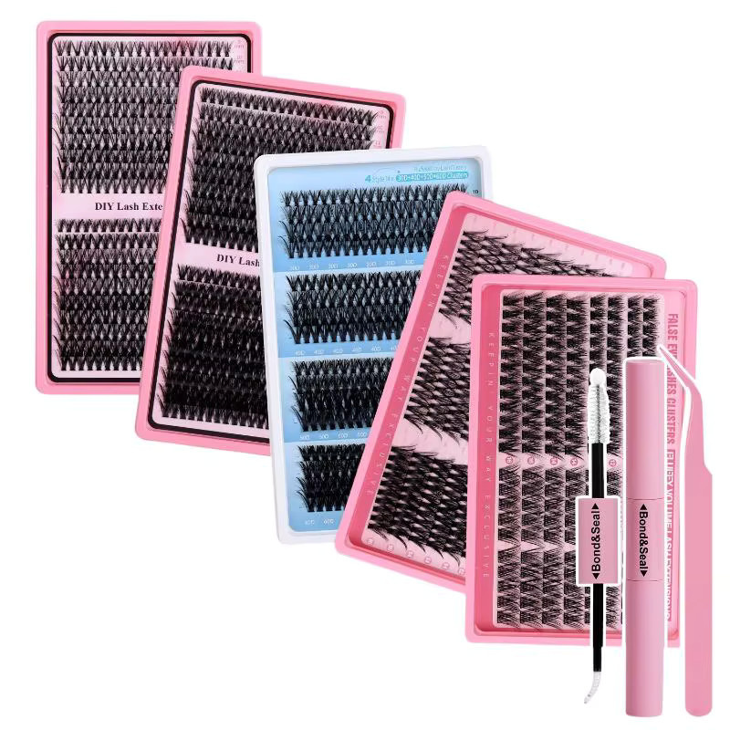 dimshow Wimpern-Cluster-Set, D-Curl, 9-16mm, Wispy, Unisex - Bild 2