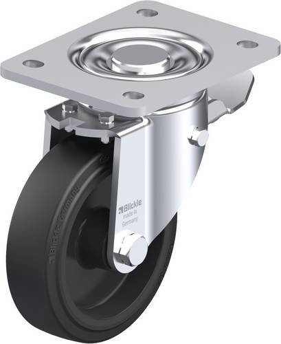 Blickle Lenkrolle 50963 LH-POEV 125R-3-ST mit Feststeller in Schwarz und Silber, Rad-Durchmesser: 125 mm, Tragfähigkeit: 250 kg - Bild 1