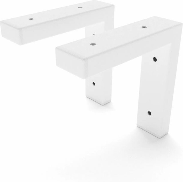 HEVVA Schwerlast Regalhalterung MAIN 2er Set Weiß matt aus Metall, Tiefe: 15 cm - Bild 1