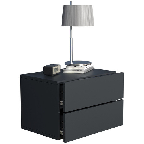 VCM Wandregal Usal Nachtschrank in Grau Anthrazit, B/H/T: 45 x 30 x 32 cm - Bild 5