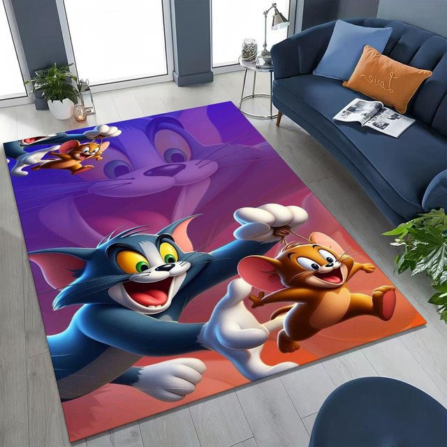 3D Tom und Jerry Cartoon Teppich Rutschfeste Bodenmatte für Kinder, Mehrfarbig, Breite: 60 cm, Tiefe: 90 cm - Bild 1