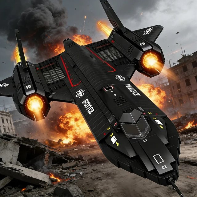 XMWL SR-71 Blackbird Kampfflugzeug, Modellbausatz, 1775 Teile - Bild 1