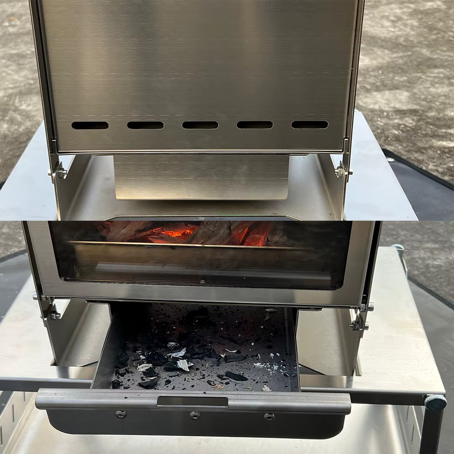 SmiloDon Mini tragbarer Holzofen in Silber als Tisch-Campingkocher und Solo-Lagerfeuer für Outdoor-Einsätze - Bild 2