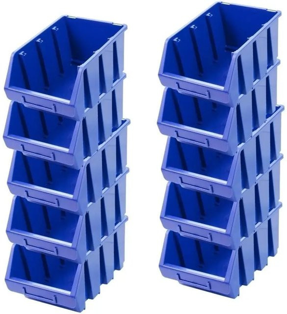 PROREGAL SuperSparSet 10x Sichtlagerboxen aus Polypropylen in Blau, H x B x T: 12,6 x 17 x 24 cm - Bild 1