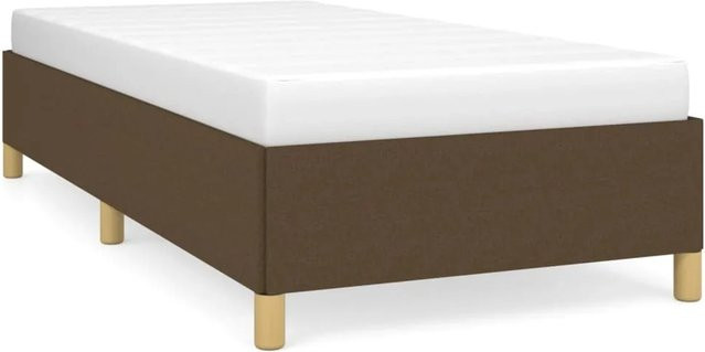 vidaXL Bettgestell aus Stoff in Dunkelbraun B/T/H: 90 x 190 x 35 cm - Bild 1